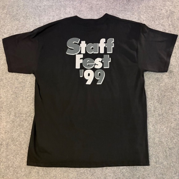 Delta T-Shirt Mens XL Black Vintage 99 Staff Fest HIP Health Plan New York Hippo - Picture 2 of 8